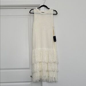 Ivory Eloquii fringe sweater dress, size 22/24, new with tags
